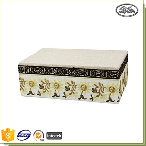 Customized vintage rectangular velvet jewelry box