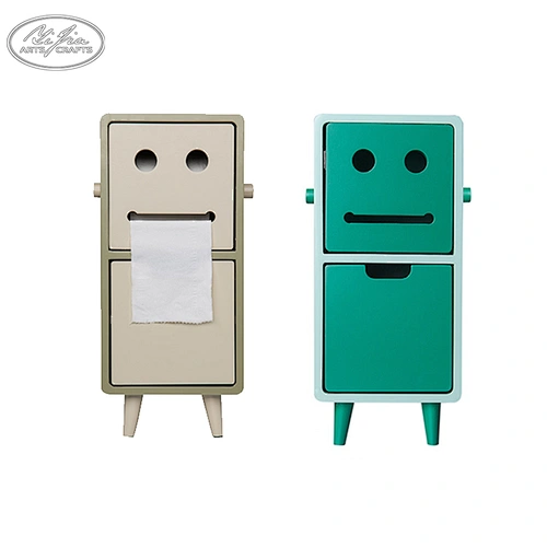 Wholesale custom colorful MDF paper holder tissue/tissue paper box smile