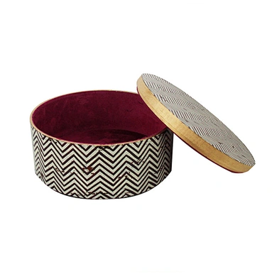 OEM service velvet&MDF round custom jewelry box