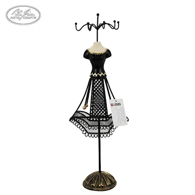 Unique dress form metal resin jewelry holder