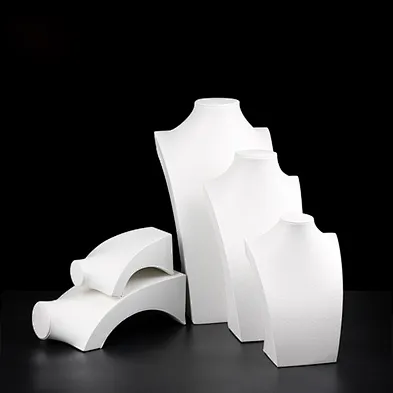 Wholesale white PU busts jewelry display necklace stand
