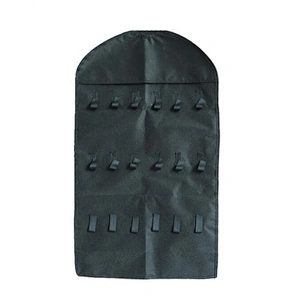Black 32 Pockets 18 Hook And Loops Non-Woven Hanging Jewelry Organizer Bag