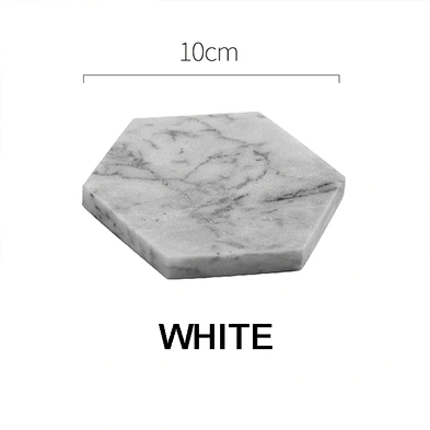 Custom Size Luxury Hexagon Round Marble Coaster For Tea Or Coffee