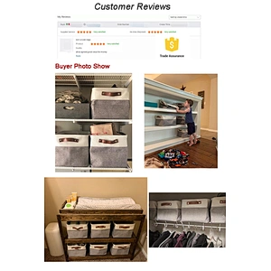 Foldable Storage Bin Collapsible Sturdy 900D Linen Storage Basket With Handles For Organizing Shelf Nursery Home Closet