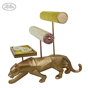 Velvet decoration horse animal shaped double T-bar jewelry holder bracelet display stand