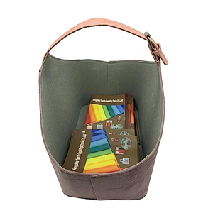 Custom Print Flannel Pink Wine Gift Basket Birthday Storage Basket Office Magazine File Storage Basket With PU Handle