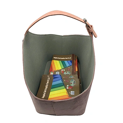 Custom Print Flannel Pink Wine Gift Basket Birthday Storage Basket Office Magazine File Storage Basket With PU Handle