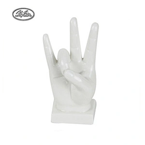 Wholesale white hand shaped ceramic jewelry ring holder