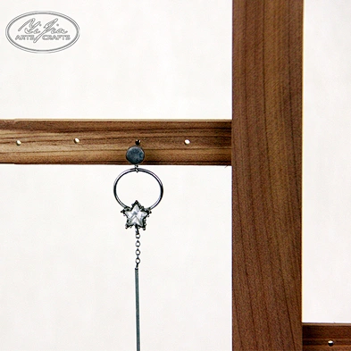 Home decoration jewelry display stand five layer wooden earring stand