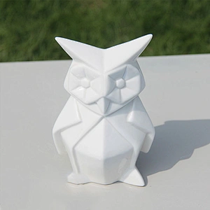 Custom white ceramic decoration owl art and craft
