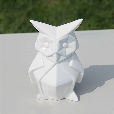 Custom white ceramic decoration owl art and craft