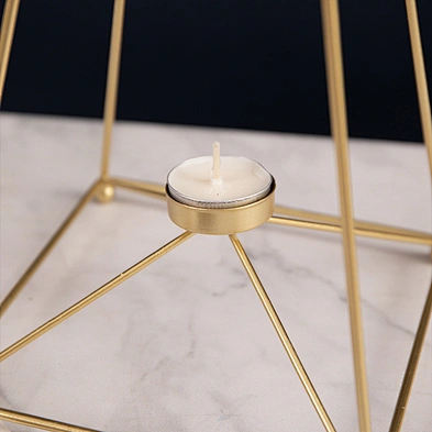 Customized bulk gold metal candlestick holders for home decoration