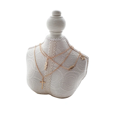 Fashion decor window display jewelry holder lace bust shaped jewelry necklace stand