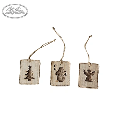 Wholesale decorations DIY hanging wooden craved round tags christmas balls custom christmas baubles