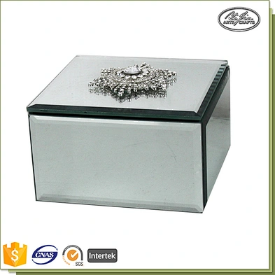 Decorative glass and velvet covered jewelry gift box