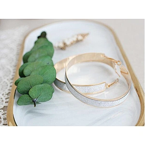 Nordic Creative  Marble Shaped Ceramic Storage Jewelry Necklace Ring Tray
