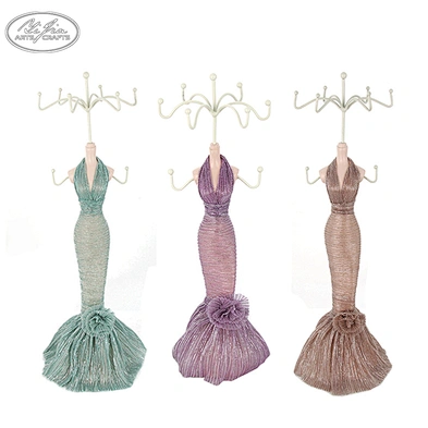 Wholesale black white lace dress fabric jewelry doll stand holder