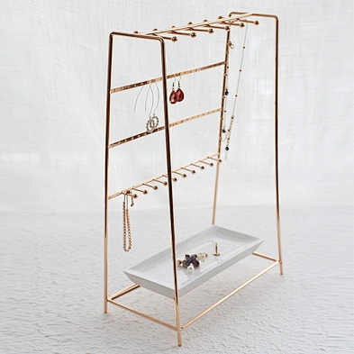 Metal earrings necklace stand organizer holder jewelry display rack