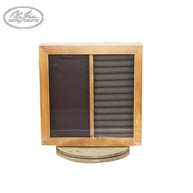 Table top wood jewelry ring ear studs display box