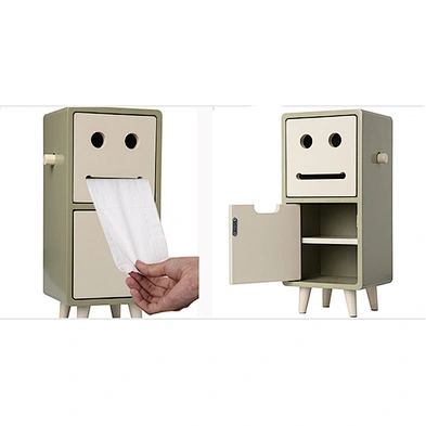Wholesale custom colorful MDF paper holder tissue/tissue paper box smile