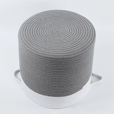 Customized Wholesale Foldable Cotton Rope Storage Fabric Laundry Basket, Extra Large Storage Basket with Handle