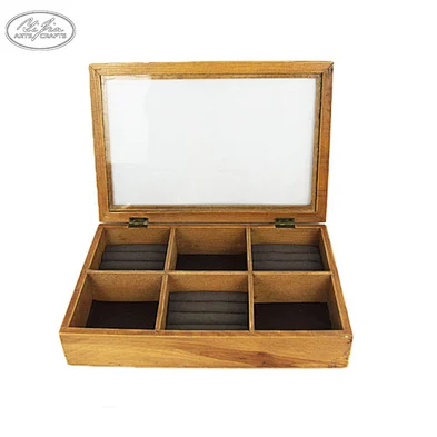 Wooden bracelet ring jewelry storage display box
