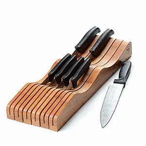 Bamboo Knife Block, Knife Storage Organizer