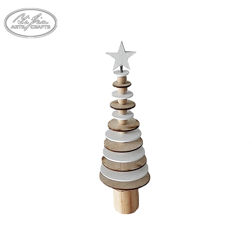 OEM design mini table decoration wooden christmas tree christmas ornaments