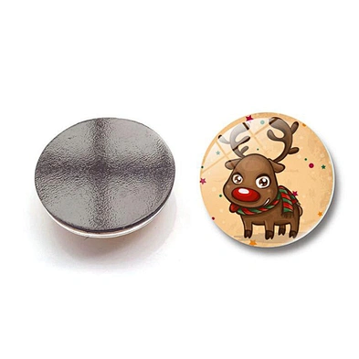 Customized christmas decorations clear glass fridge magnets  for fridge souvenir