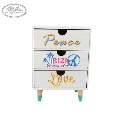 Cute design summer style MDF paulownia jewelry box with drawer