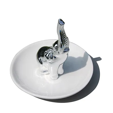 Home decor sliver elephant earring display stand, jewelry ring holder