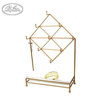 Gold wire tree jewelry pendant hanging display