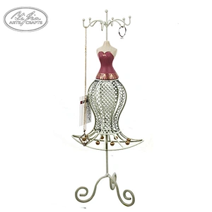 Black Metal Wire Frame resin Jewelry Display Mannequin Jewellery stand For Necklace Earring Display