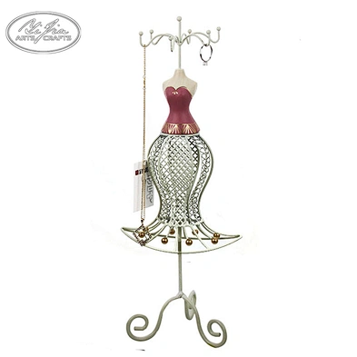 Black Metal Wire Frame resin Jewelry Display Mannequin Jewellery stand For Necklace Earring Display