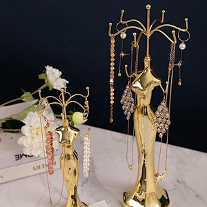 Window Display Props Jewelry Mannequin Jewelry Bracelet Ring Necklace Display Stand Gold Plating Jewelry Holder