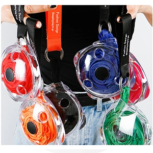 Small disc folding portable shopping bag retractable rotating folding environmental protection polyester shopping bag