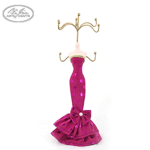 Wedding gift red dress home decor mannequin doll bracelet necklace jewelry display stand