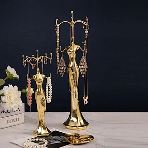 Window Display Props Jewelry Mannequin Jewelry Bracelet Ring Necklace Display Stand Gold Plating Jewelry Holder