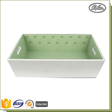 Custom Made Home Decorative Wooden Storage Tray With Handle