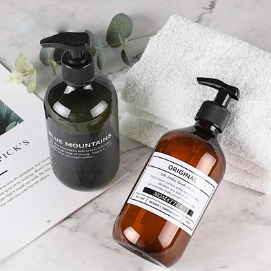 300 500ml Round Shoulder Lotion Bottle Plastic Empty Bottle Shampoo Hand Sanitizer Dispenser Cosmetic Pump Bottle