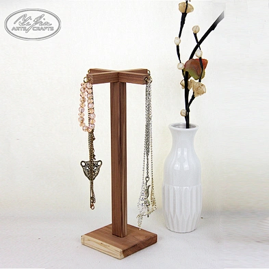 Top quality OEM fashion home use wooden jewelry necklace display rack