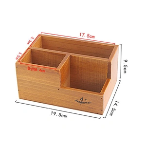 Multifunctional Stationery Wood Desktop Organizer for Home  Office School