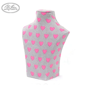 Mannequin Exhibitor Jewelry Resin Fabric covered Necklace Bust Jewelry Display Set