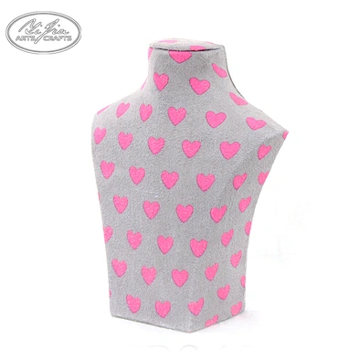 Mannequin Exhibitor Jewelry Resin Fabric covered Necklace Bust Jewelry Display Set