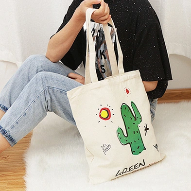 customized fashion women canvas bag tote print designer handled tote bag