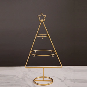 Customized Home Decor Metal Christmas Tree Shape Lantern Christmas Decoration Jewelry Display Stand