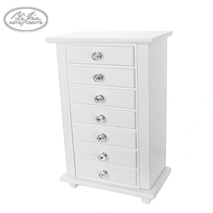 Customized vintage classic white MDF 7 layers storage jewelry drawer box