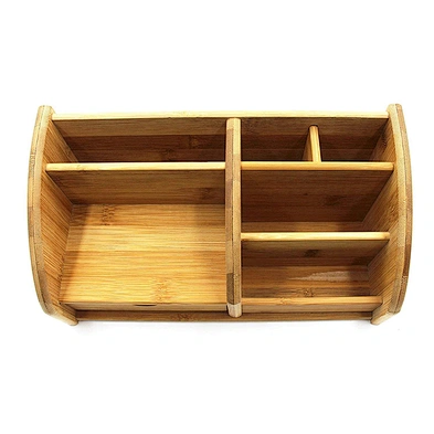 Office School Home household desktop storage natural wood bamboo desktop organizer with drawer
