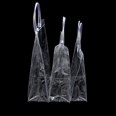 Customized transparent pvc handle shopping bag custom shopping bag vinyl pvc