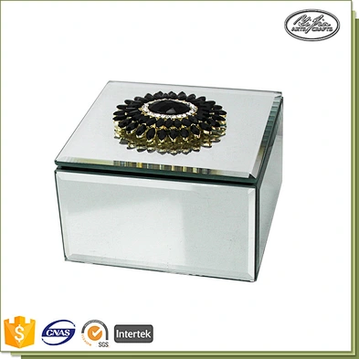 Decorative glass and velvet covered jewelry gift box